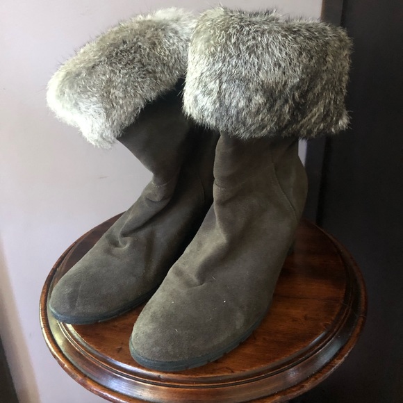 fur lined slip on boots